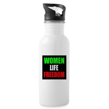 Women life freedom - Trinkflasche mit integriertem Trinkhalm - Weiß - Rechts