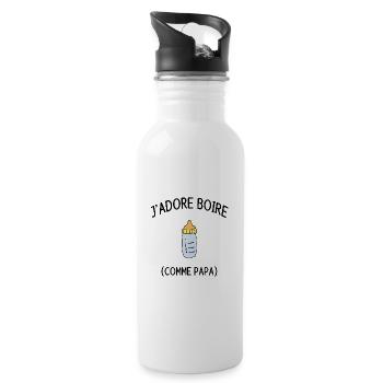 J'ADORE BOIRE COMME PAPA - Gourde avec paille intégrée - blanc - Droite