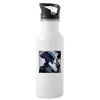 Blauer Droid Dampfer Vibe - Trinkflasche mit integriertem Trinkhalm - Weiß - Rechts