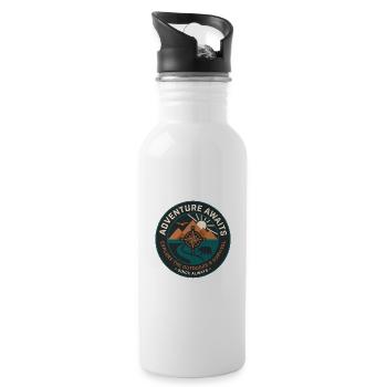 Adventure Compass Path Patch - Water bottle with straw - white - Right