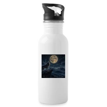 Wolf Moon - Water bottle with straw - white - Right