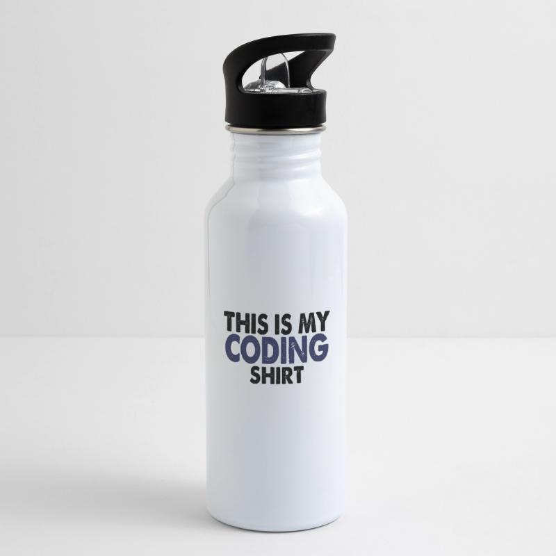 Coding nerd computer programming Water bottle with straw
