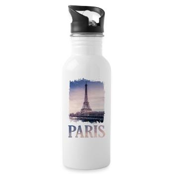 Paris Frankreich France Eiffelturm Eiffel Tower - Trinkflasche mit integriertem Trinkhalm - Weiß - Rechts
