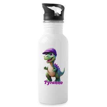 Tyrannosaure - Gourde avec paille intégrée - blanc - Droite