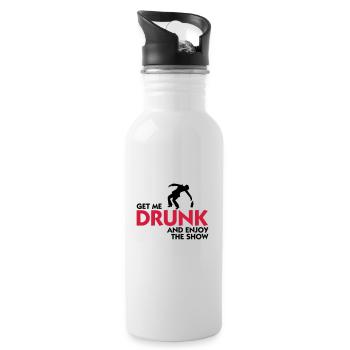 Give me alcohol and enjoy the show! - Water bottle with straw - white - Right