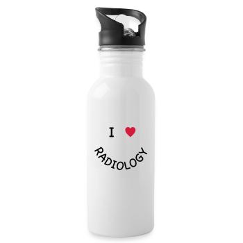 I love Radiology - Trinkflasche mit integriertem Trinkhalm - Weiß - Rechts