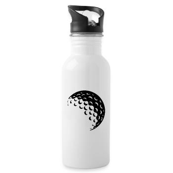 Golf ball black - Water bottle with straw - white - Right