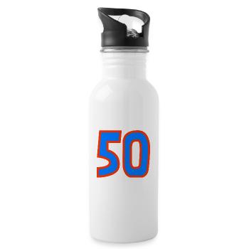 50. 50 YEARS. 50th ANNIVERSARY. 50 YEARS ANNIVERSARY. - Water bottle with straw - white - Right
