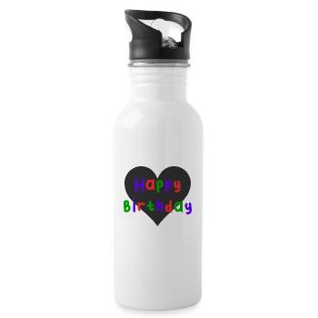 20. 20 YEARS. 20th ANNIVERSARY. 20 YEARS ANNIVERSARY. - Water bottle with straw - white - Right