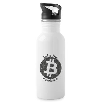 The Bitcoin Revolt - Water bottle with straw - white - Right