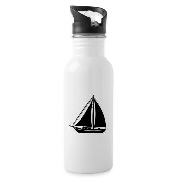 Segelboot - Trinkflasche mit integriertem Trinkhalm - Weiß - Rechts