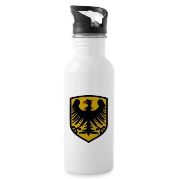 Die deutschen Fans - Trinkflasche mit integriertem Trinkhalm - Weiß - Rechts