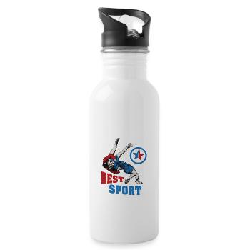 Best Sport Sambo Martial Arts Gift - Water bottle with straw - white - Right