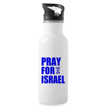 Pray for israel - Water bottle with straw - white - Right