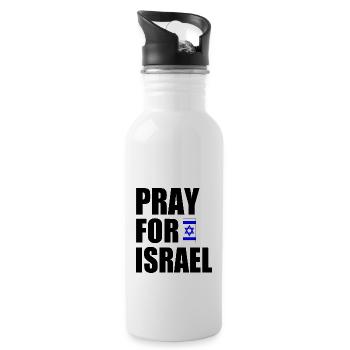 Pray for israel - Water bottle with straw - white - Right