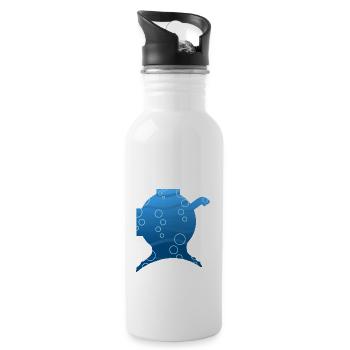 Tauchboden Taucher-Form - Trinkflasche mit integriertem Trinkhalm - Weiß - Rechts
