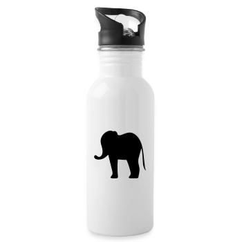Elefant - Trinkflasche mit integriertem Trinkhalm - Weiß - Rechts