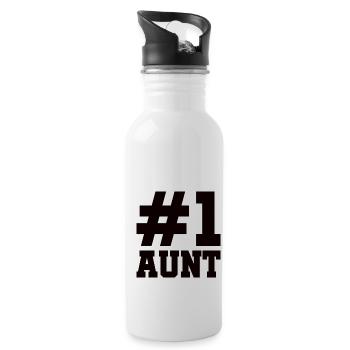 Die Beste Tante der Welt - Tante - Tanten - coole - Trinkflasche mit integriertem Trinkhalm - Weiß - Rechts