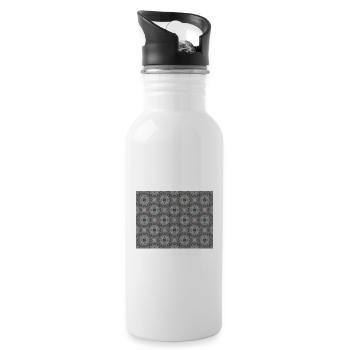 Spring coastal nature and Nordic light - Water bottle with straw - white - Right