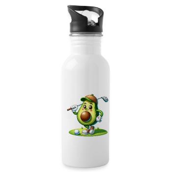 Lustige Golf Avocado Bereit Für Ein Tee Time - Trinkflasche mit integriertem Trinkhalm - Weiß - Rechts