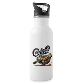 EnduroTurtle Motorcycle Adventure - Water bottle with straw - white - Right