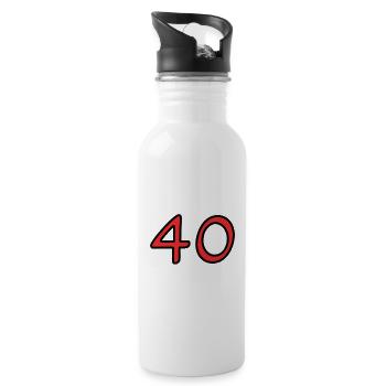 40. 40 YEARS. 40th ANNIVERSARY. 40TH ANNIVERSARY. - Water bottle with straw - white - Right