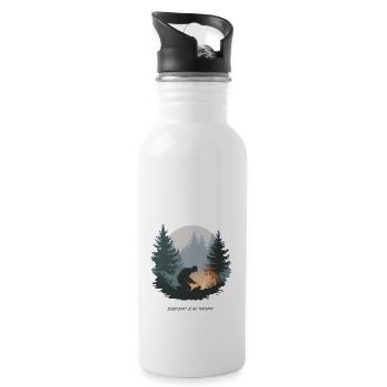 Bushcraft is My Therapy – Natur & Überleben - Trinkflasche mit integriertem Trinkhalm - Weiß - Rechts