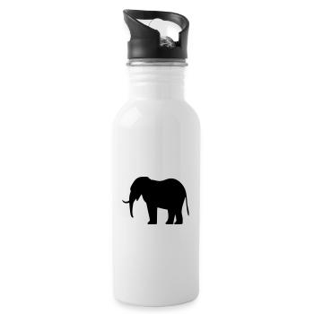 Elefant - Trinkflasche mit integriertem Trinkhalm - Weiß - Rechts