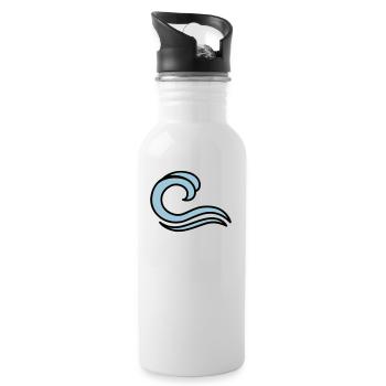 Wellen - Trinkflasche mit integriertem Trinkhalm - Weiß - Rechts