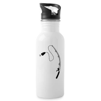 Sport Fisher - Trinkflasche mit integriertem Trinkhalm - Weiß - Rechts