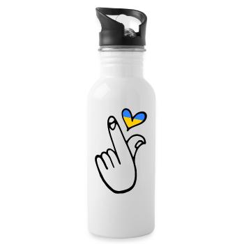 Ukraine - Water bottle with straw - white - Right