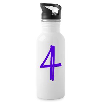 4 YEARS. 4th ANNIVERSARY. BIRTHDAY 4 YEARS. BIRTHDAY - Water bottle with straw - white - Right