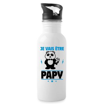 je vais être papy, annonce grosse,grand-père - Gourde avec paille intégrée - blanc - Droite