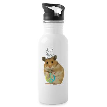 Hamster Menno Peace Peace Dove of Peace - Water bottle with straw - white - Right