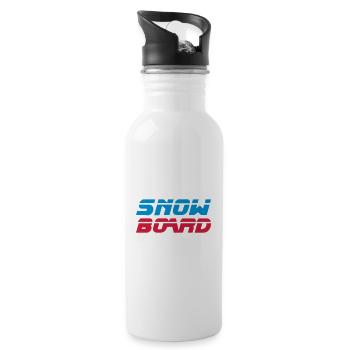 Snowboard - Trinkflasche mit integriertem Trinkhalm - Weiß - Rechts