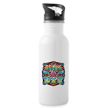 Relax I Can Fix It 32 - Water bottle with straw - white - Right