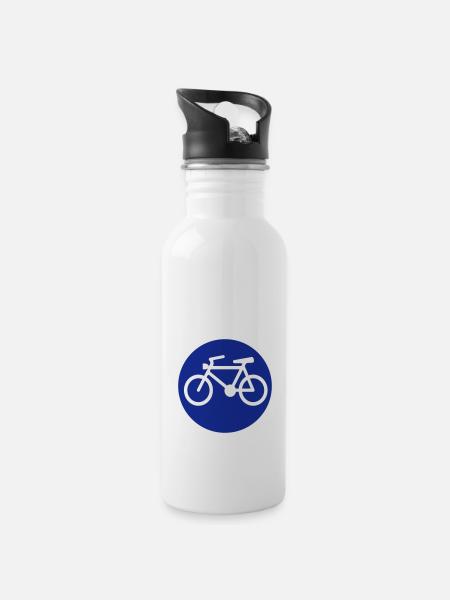 Vélo - Gourde avec paille intégrée - blanc