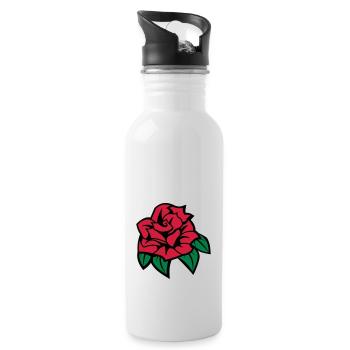 rose - Trinkflasche mit integriertem Trinkhalm - Weiß - Rechts