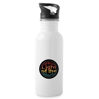 Jesus, Light of the world. - Water bottle with straw - white - Right