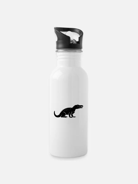 crocodile - Gourde avec paille intégrée - blanc