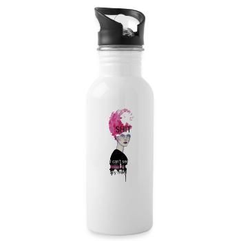 Shit Shirt - Trinkflasche mit integriertem Trinkhalm - Weiß - Rechts