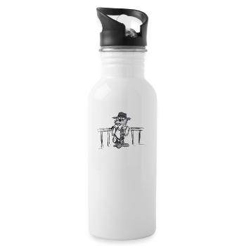 Wild West Beaver # Art nord-allemand - Gourde avec paille intégrée - blanc - Droite
