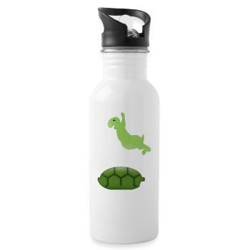 Spring turtle / Springerschildkröte (DDP) - Water bottle with straw - white - Right