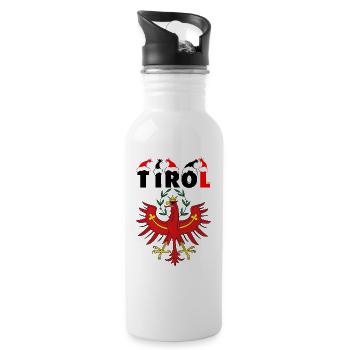 Tirol T-Shirt mit Weihnachts Mützen - Trinkflasche mit integriertem Trinkhalm - Weiß - Rechts