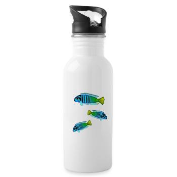 Fish Perch Colorful Perch African Malawi - Water bottle with straw - white - Right