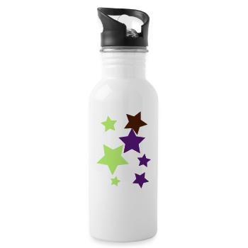 Stars - Water bottle with straw - white - Right