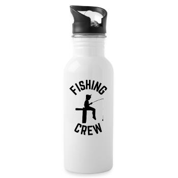 Fishing crew- Agelteam - Petri Heil - Trinkflasche mit integriertem Trinkhalm - Weiß - Rechts