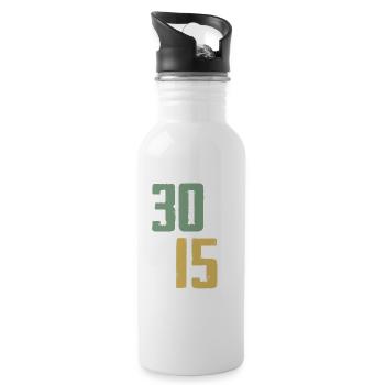 Keine 30 sondern 15 Jahre 30. Geburtstag Geschenk - Trinkflasche mit integriertem Trinkhalm - Weiß - Rechts