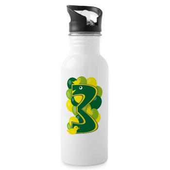 Kindergeburtstags-Zahl die witzige drei. - Trinkflasche mit integriertem Trinkhalm - Weiß - Rechts