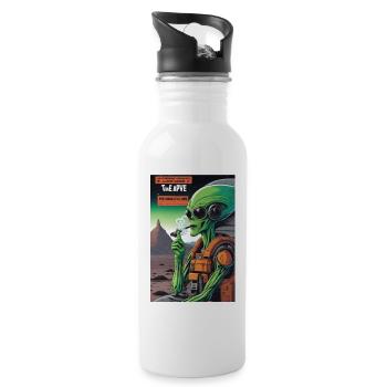 Grünes Alien Vape auf Mars - Trinkflasche mit integriertem Trinkhalm - Weiß - Rechts